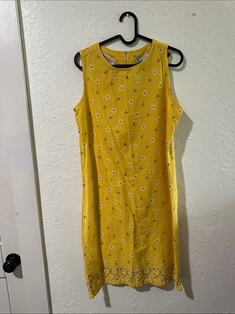 Yellow Floral Sleeveless Midi Dress